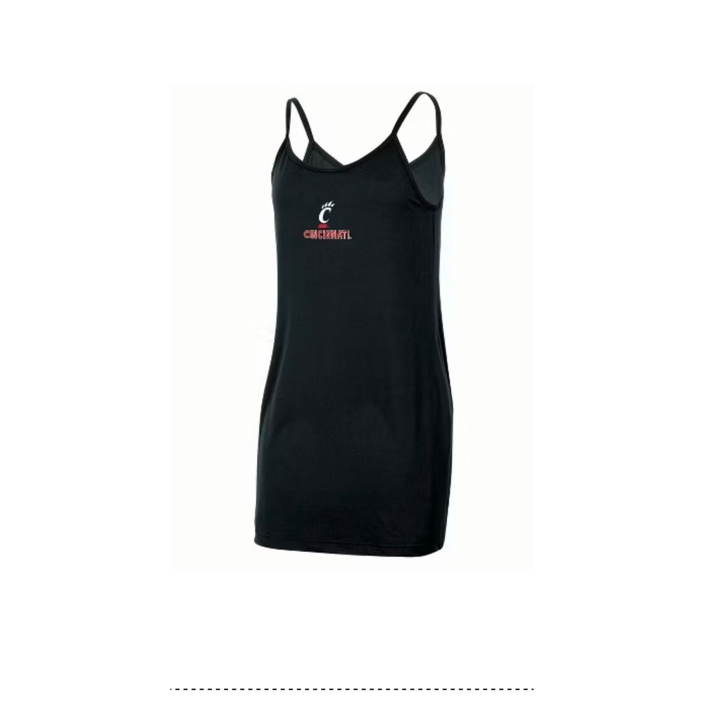 NCAA Cincinnati Bearcats Women Black Tank Dress with Built-in Shorts Size M 8/10
